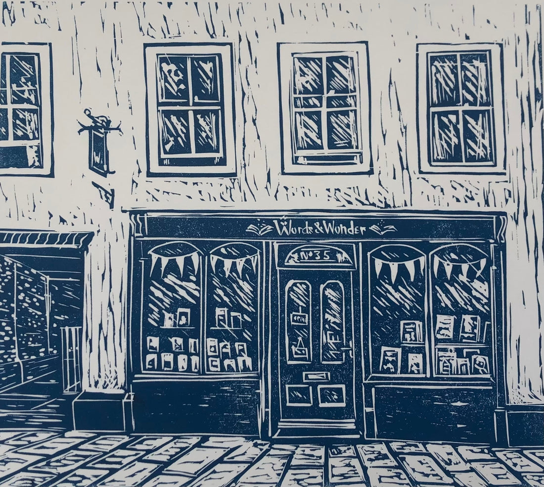 Words & Wonder Linocut