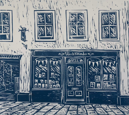 Words & Wonder Linocut