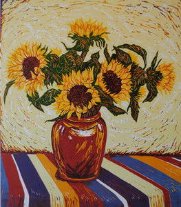 "Vase of Sunflowers"